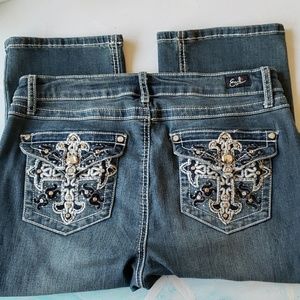 Earl jeans slim boot rhinestones jeans size 10